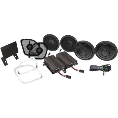 FRONT/REAR SPEAKER KIT WITH 600-WATT AMP FOR HARLEY-DAVIDSON