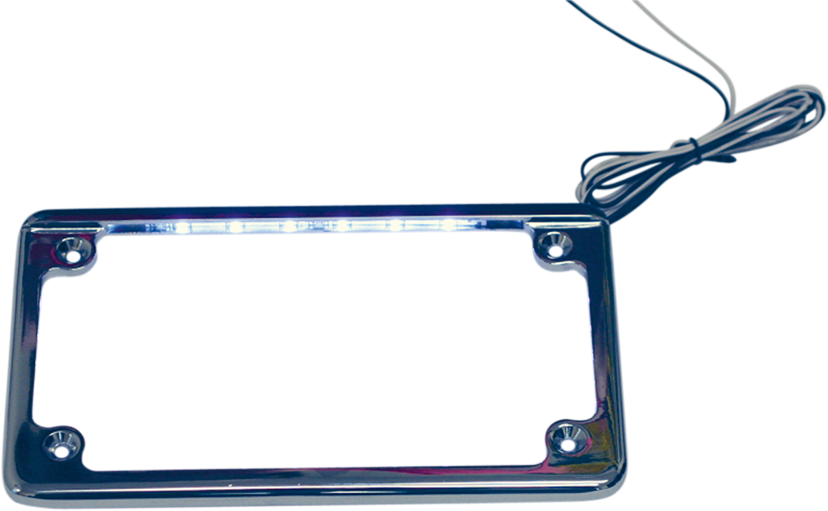 CUSTOM DYNAMICS RADIUS LED LICENSE PLATE FRAMES FRAME LP CHR W/ILLMNTN