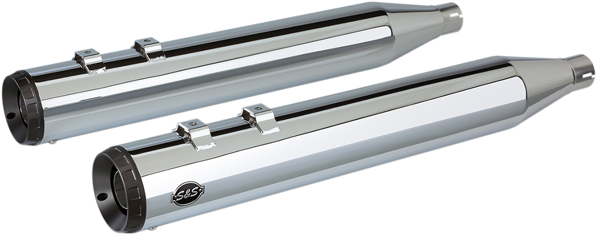 S&S CYCLE 4" GRAND NATIONAL SLIP-ON MUFFLERS FOR HARLEY-DAVIDSON 1995 - 2013 Chrome/Black 4" Grand National Slip-On Mufflers