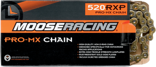 MOOSE RACING HARD-PARTS 520 RXP PRO-MX CHAIN MSE 520 RXP MSTR LNK GLD