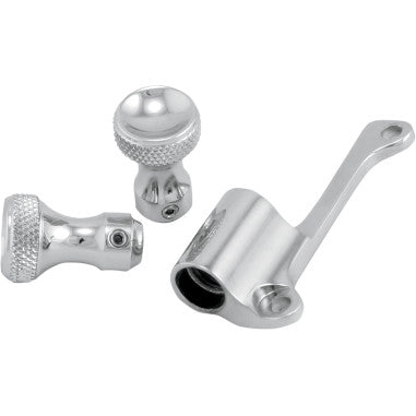 TODD'S CYCLE MIKUNI ENRICHENER CABLE RELOCATION BRACKET KIT AND KNOBS FOR HARLEY-DAVIDSON Kit includes bracket, idle mixture screw knob and enrichener cable knob

CNC-machined billet aluminum components

Available in a black finish

Made in the U.S.A.

MIKUNI ENRICHENER CABLE RELOCATION BRACKET KIT AND KNOBS

NOTE: Must be used with Mikuni enrichener cable, Drag Specialties PART #990-662-002, sold separately.