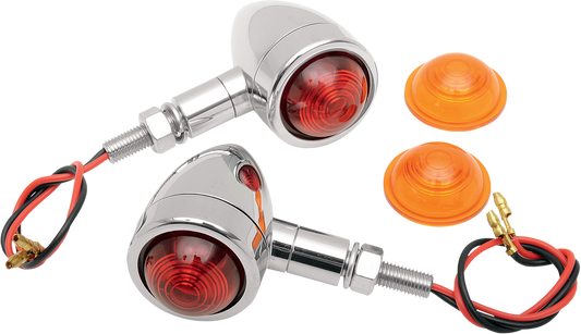 DRAG SPECIALTIES CUSTOM BULLET MARKER LIGHTS LIGHT,MINI-BULLET AMBR/RD