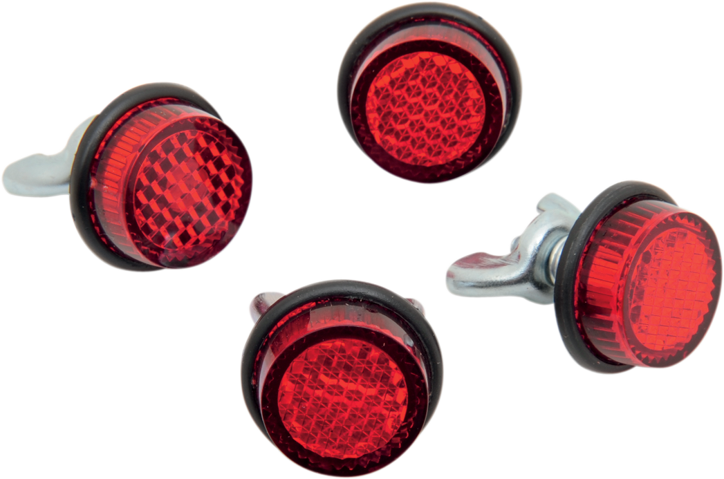 CHRIS PRODUCTS LICENSE PLATE REFLECTORS MINI REFLECTORS 4-RED
