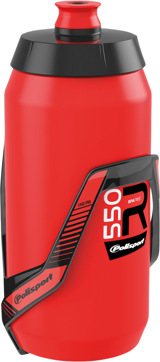 R550 Bottle d'acqua+ gabbia bottiglia rossa per e-bike