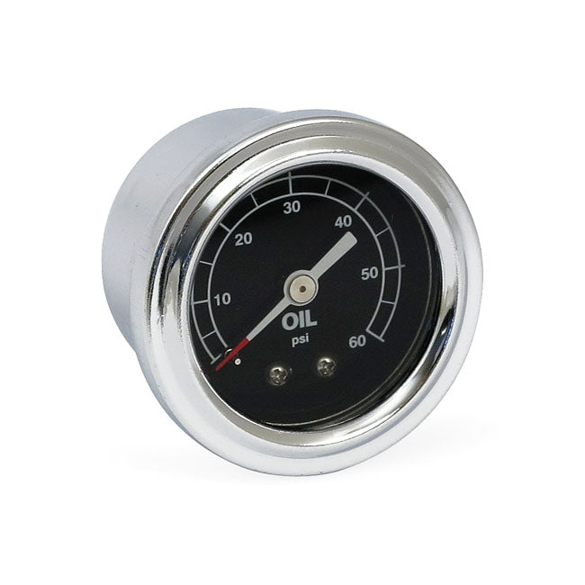 Oil Pressure Gauge, Liquid Filled 60 Psi For Harley-Davidson