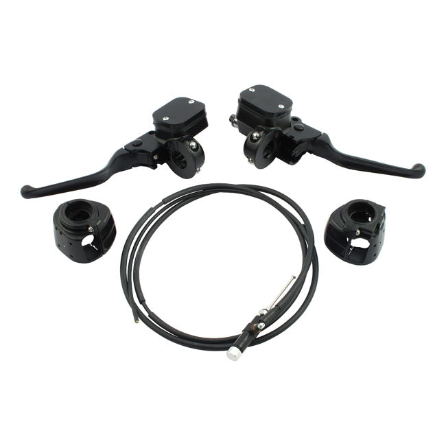 Black Handlebar Control Conversion Kit For Harley-Davidson