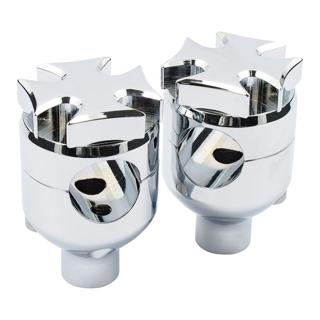 Flat Maltese Riser, 2" Chrome For Harley-Davidson