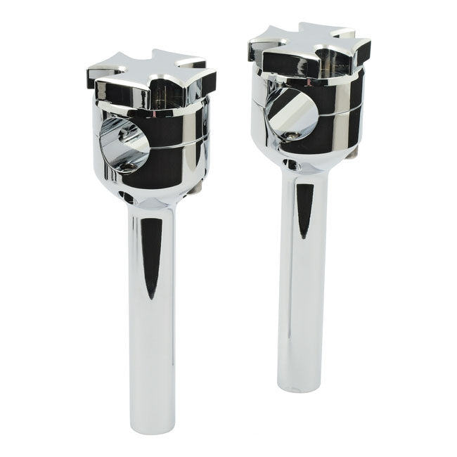Flat Maltese Riser, 6" Chrome For Harley-Davidson
