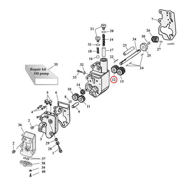 Jims, Return Gear, Driven. Oil Pump For Harley-Davidson