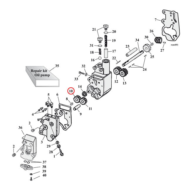 Jims, Feed Gear, Driven. Oil Pump For Harley-Davidson