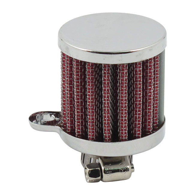 Crankcase Breather Filter For Harley Davidson Big Twin Engines – With Chrome Mounting Bracket