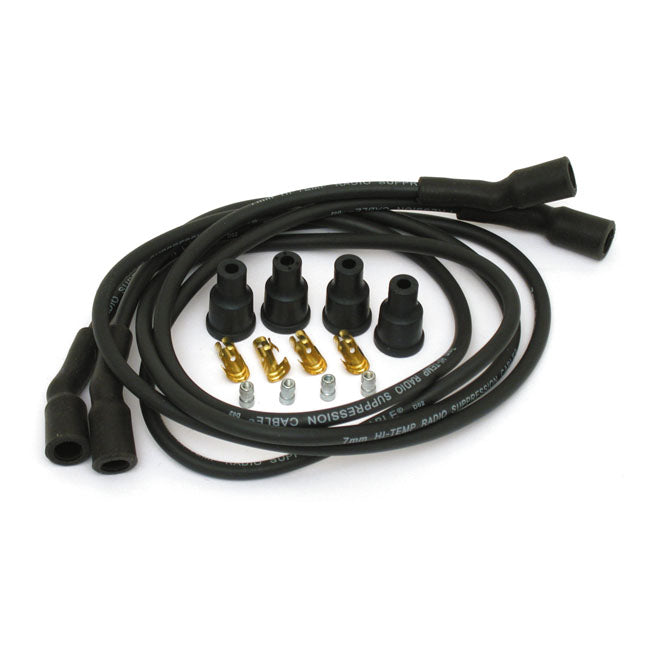 Dyna, Spark Plug Wire Set 7mm Black For Harley-Davidson