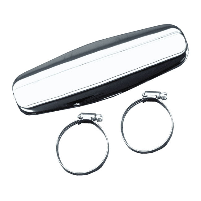 Paughco Chrome 9 Inch Oval Heat Shield For Harley-Davidson