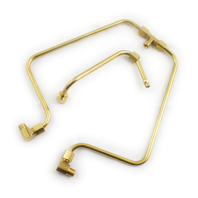 Paughco 'OLD Stf' Brass Rocker Oil Lines For Harley-Davidson