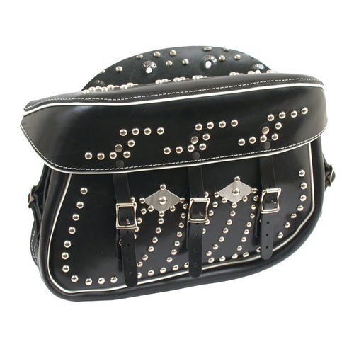 49-Up 45ci Streamliner Saddlebags, Black For Harley-Davidson