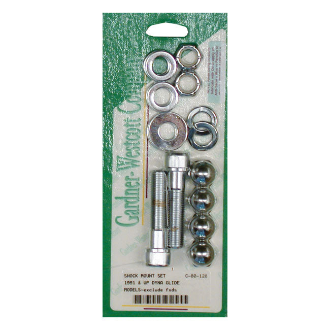Shock Mount Kit, Chrome For Harley-Davidson