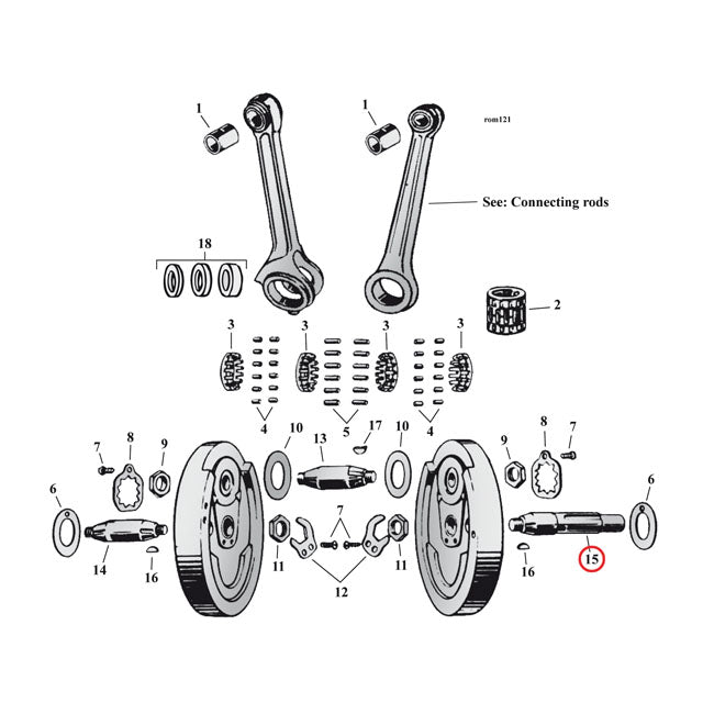 Pinion Shaft, 45 Inch Flathead For Harley-Davidson