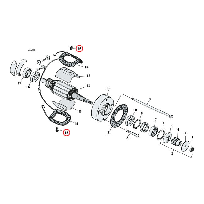 Screw, Field Coil Pole Generator For Harley-Davidson