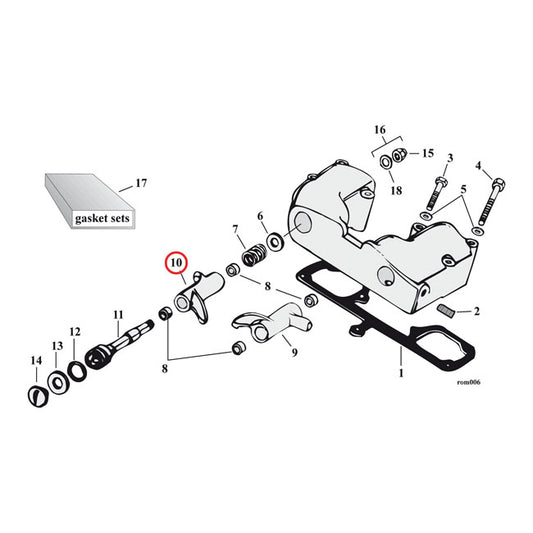 Rocker Arm Rear Exhaust For Harley-Davidson