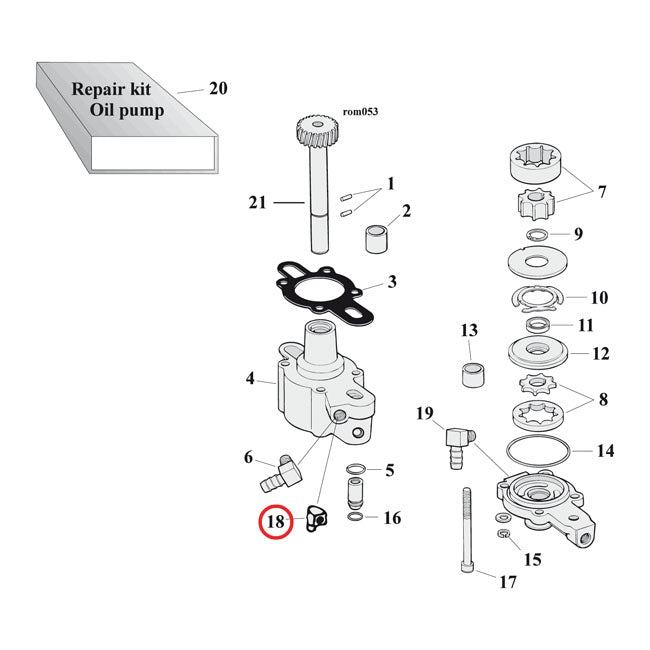 Oil Fitting Adapter, 90 Degree. Chrome for Harley Davidson