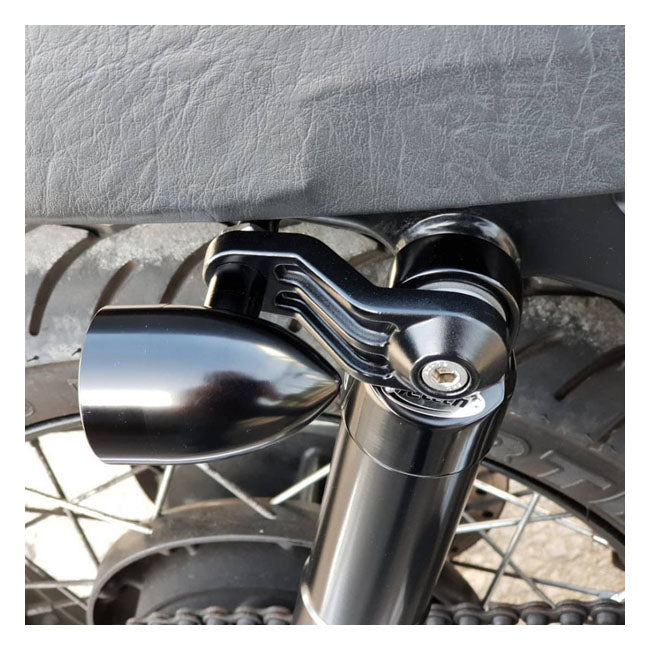 Motone, Ribbed Triline Turn Signal Brackets. Black