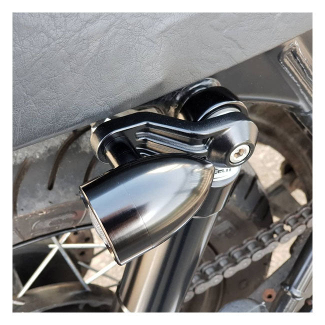 Motone, Ribbed Triline Turn Signal Brackets. Black