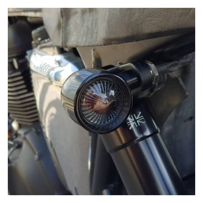 Motone, Ribbed Triline Turn Signal Brackets. Black