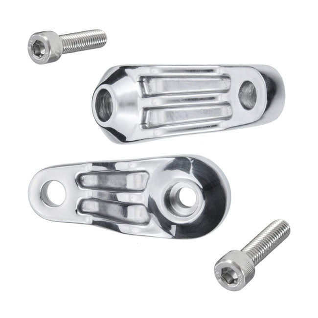 Motone, Ribbed Triline Turn Signal Brackets. Polished