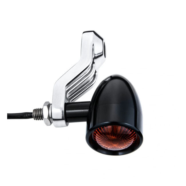 Motone, Ribbed Triline Turn Signal Brackets. Polished