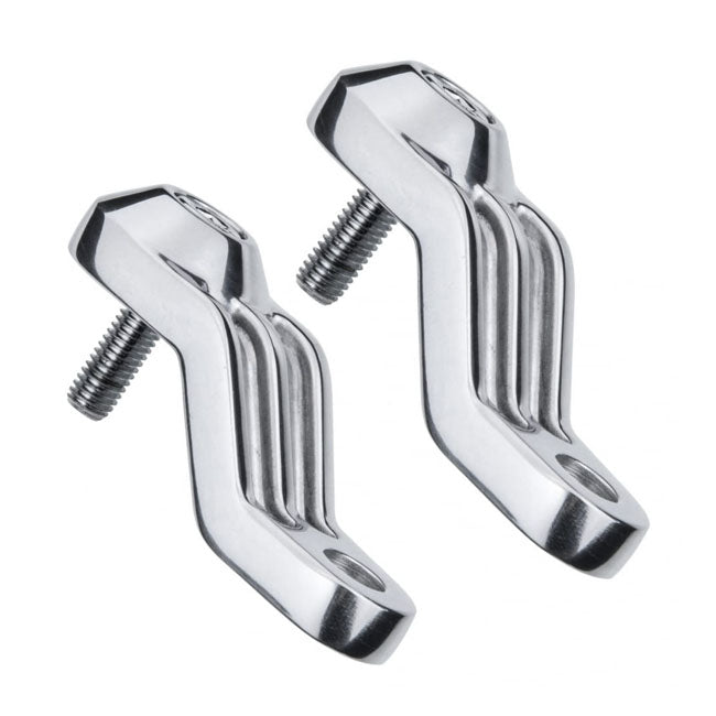 Motone, Ribbed Triline Turn Signal Brackets. Polished