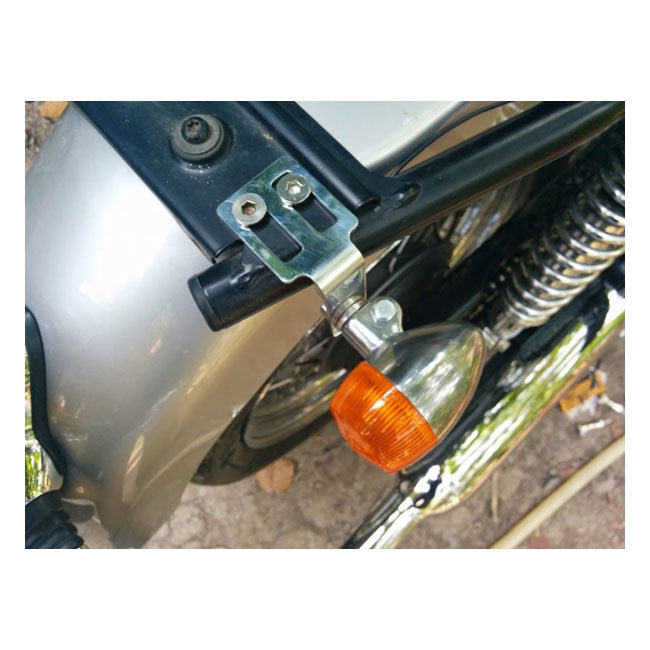 Motone Turn Signal Brackets, Under Seat Mount. Polished