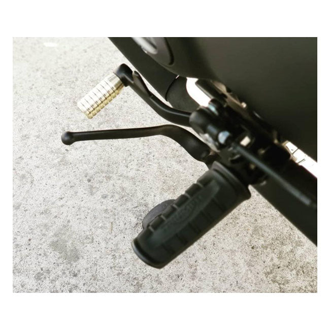 Motone, Shifter End Peg Ribbed. Brass