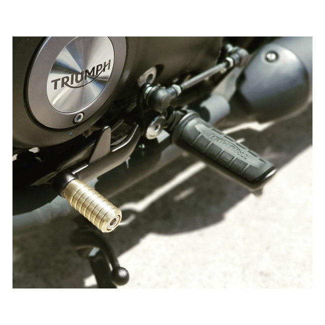 Motone, Shifter End Peg Ribbed. Brass