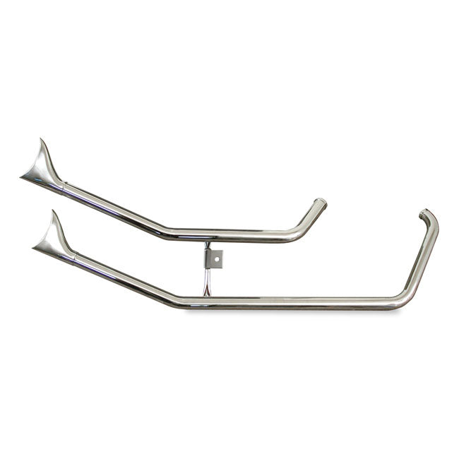 Paughco Upswept Fishtails Auspuff Chrom für Harley-Davidson Softail 2000-2006