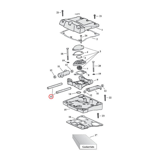 Jims, 84-Up rocker axis for Harley Davidson