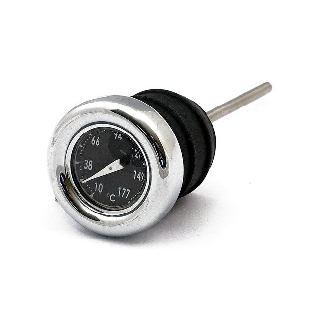 Oil Tank Dipstick With Temp.Gauge Black For Harley-Davidson