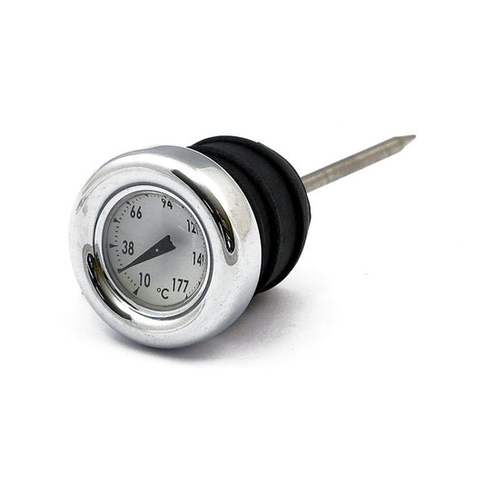 Oil Tank Dipstick With Temperature Gauge White For Harley-Davidson