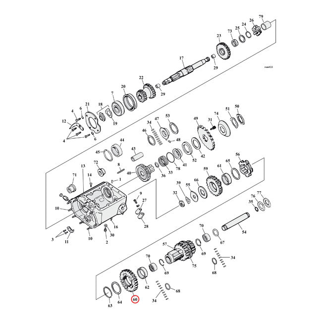 2nd Gear, Countershaft, 24t For Harley-Davidson