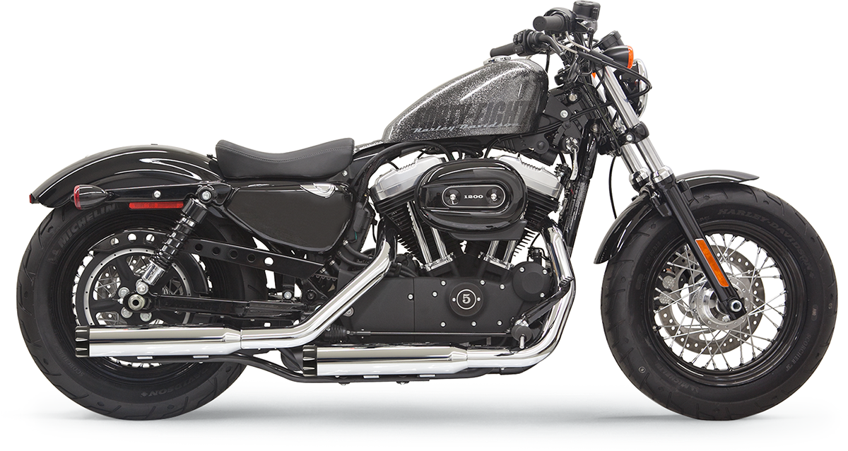 BASSANI XHAUST 3" FIREPOWER SERIES SLIP-ON MUFFLERS FOR HARLEY-DAVIDSON 2014 - 2019 Chrome/Black 3" Firepower Series Slip-On Mufflers