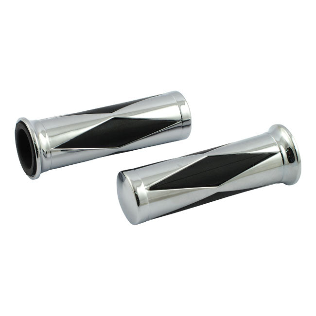 Diamond Handlebar Grips, Black Inlay For Harley-Davidson