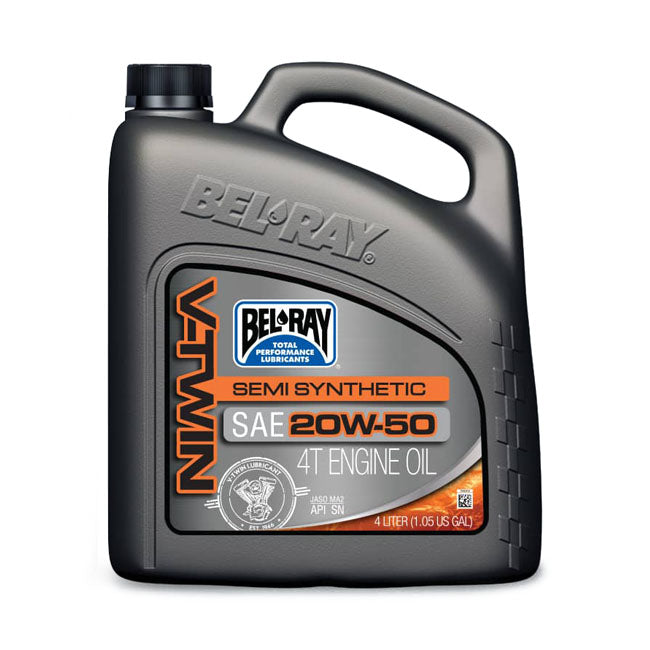 Bel-ray V-Twin Semi-Synthic Motor Oil, 20W50. 4L für Harley Davidson