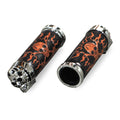 Skull Leather Cushion Grips For Harley-Davidson