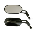 Mirror Set Oval Black For Harley-Davidson