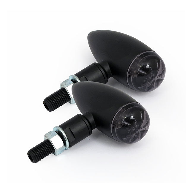 Micro Bullet Led Turn Signals, Black For Harley-Davidson