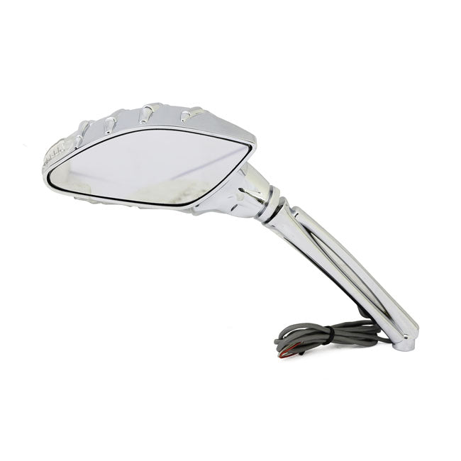 Led Skeleton Hand Mirror Set With T/S For Harley-Davidson