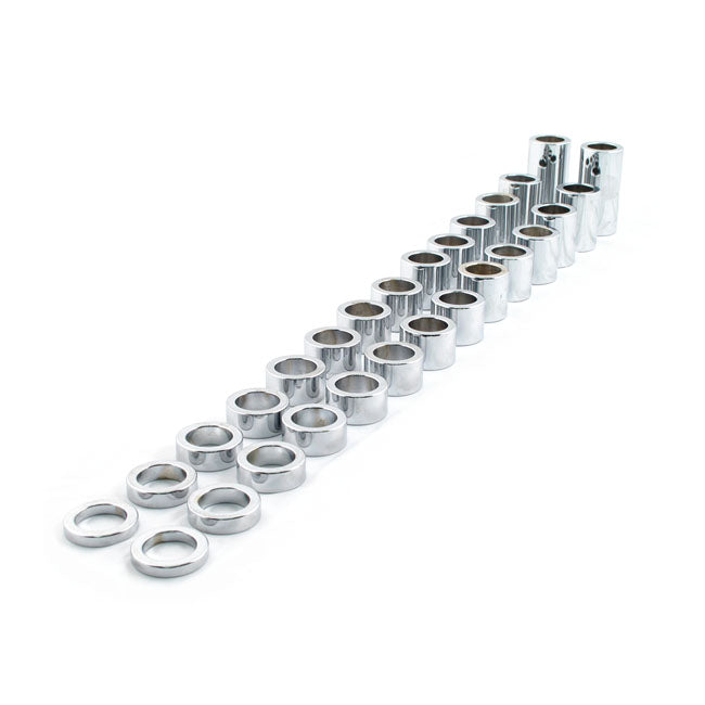 Paughco Chrome Steel Axle Spacer Kit For Harley-Davidson