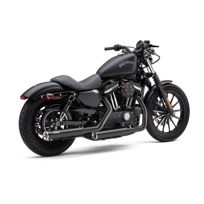 Cobra 3 Inch Slip-Ons Rpt Black For Harley-Davidson