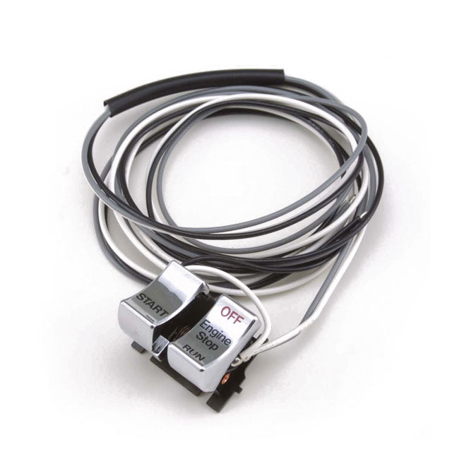Chrome H/Bar Contr. Switch Run/Off/Start For Harley-Davidson