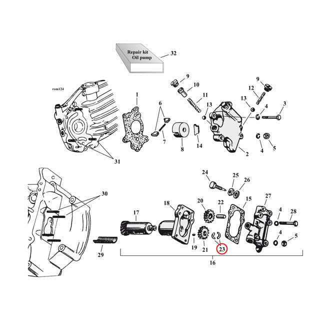 Split Washer Ret.Gear Oilpump For Harley-Davidson