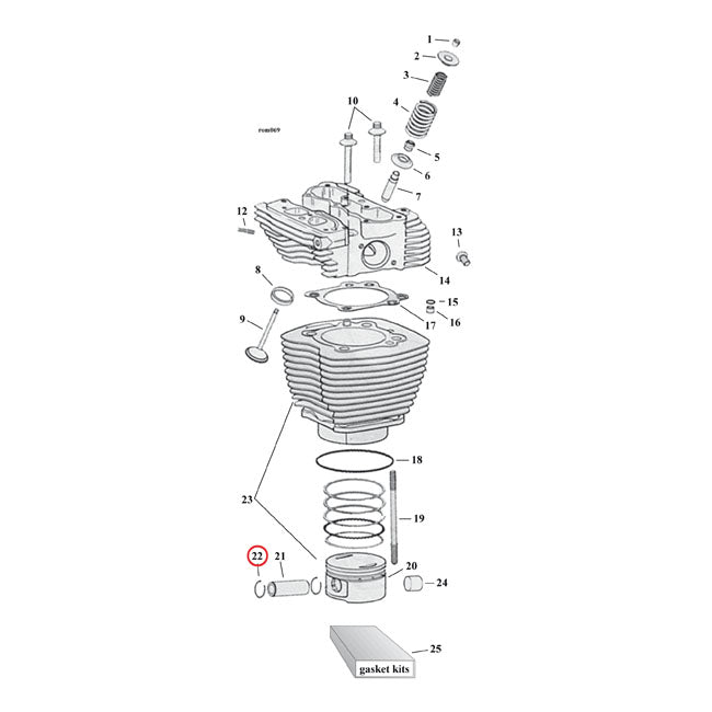 Retaining Ring, Wristpin Piston For Harley-Davidson